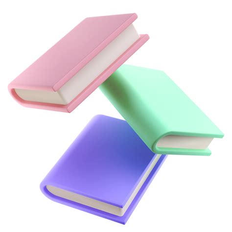 3d Stack Of Closed Book Falling Down In Air Icon Isolated Transparent