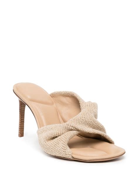 jacquemus les mules bagnu terry sandals in beige modesens