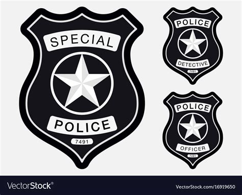 Police Badge Simple Monochrome Sign Royalty Free Vector