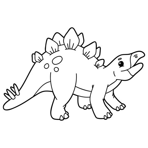 Ilustración Página Para Colorear Con Dibujos Animados Dinosaurio