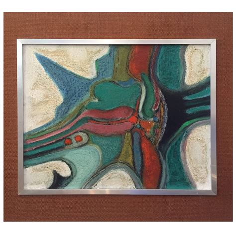 1960s French Abstract Oil Painting On Canvas Art And Collectibles