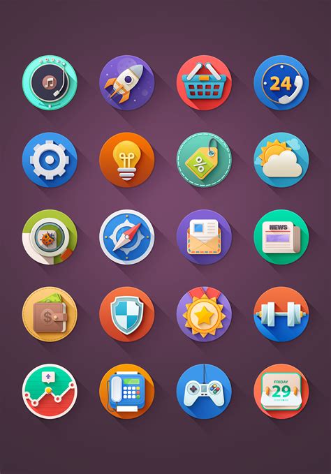 120 Free Flat Icon Sets Behance