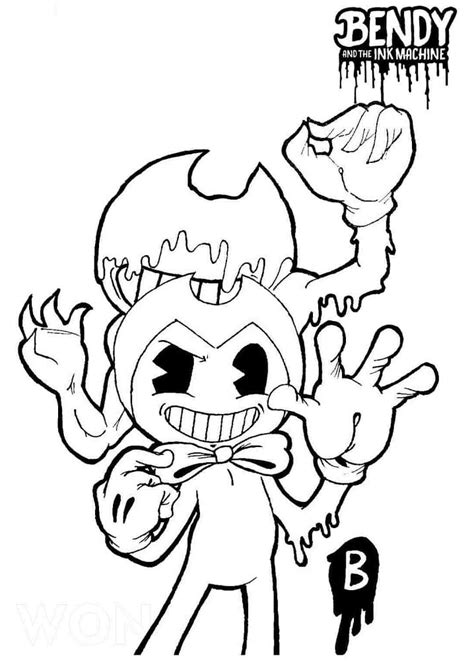 Tall Bendy Coloring Page Bendy Templates Educativeprintable Educative