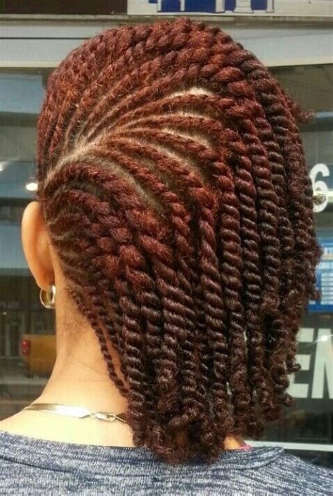 Side Cornrows With Twisted Braids