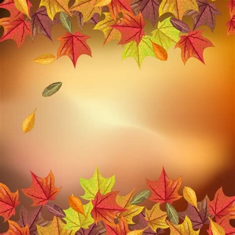 Lovely Autumn Background With Realistic Autumn Background Fall Png