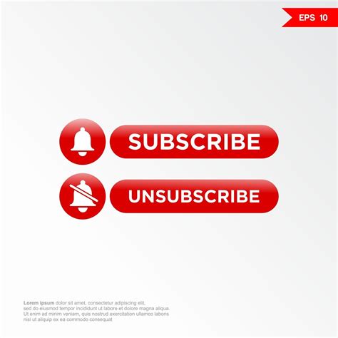 Subscribe Button Template With The Notification Bell Icon And