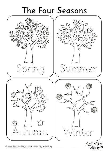 4 Seasons Worksheet For Kindergarten