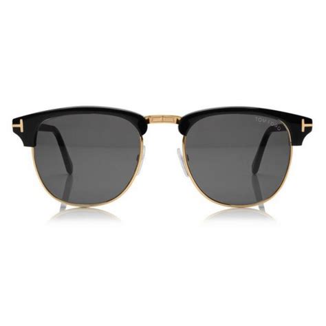 Tom Ford Henry Sunglasses Round Acetate Sunglasses Black Ft0248