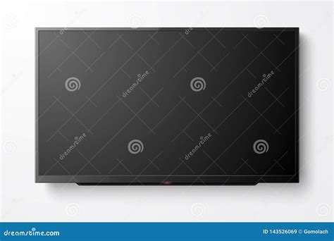 Vector 3d Realistic Black Blank Tv Screen Modern Lcd Led Panel Set