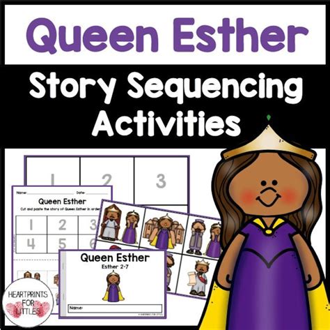 Queen Esther Bible Story Sequencing Activities For Kids Homeschool