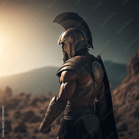 Illustration Of Spartan Warrior In Armor Antique Greek Military