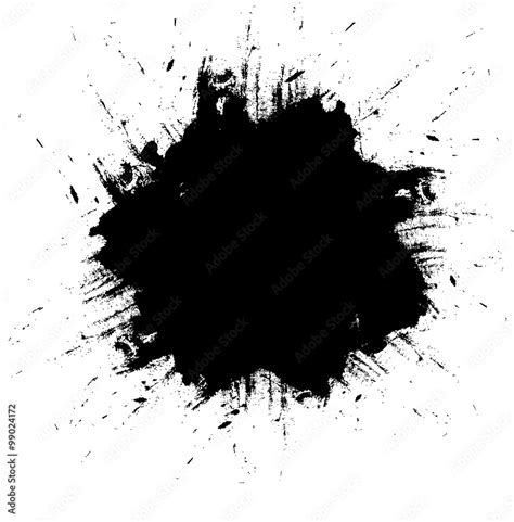 Abstract Black Ink Splash Background Grunge Paint Brush Stock