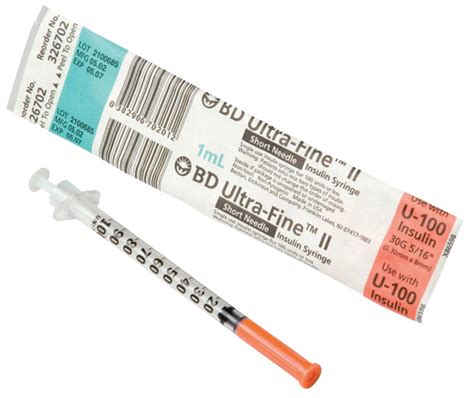 Bd Ultra Fine Ii Insulin Syringe Ml G Mm X Mm