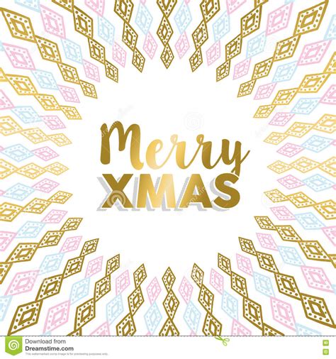 Merry Xmas Gold Mandala Design In Light Colors Stock Vector