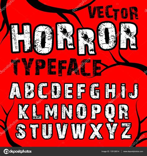 Halloween Horror Font Typeface Script Stock Vector By ©bowxwod 135126514
