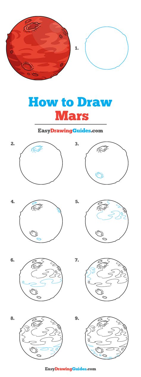 How To Draw Mars Really Easy Drawing Tutorial Planet Drawing