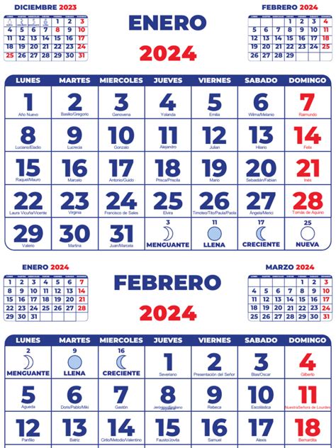 Calendario 2024 Santoral Con Fase Lunar Pdf Santos Cristianos