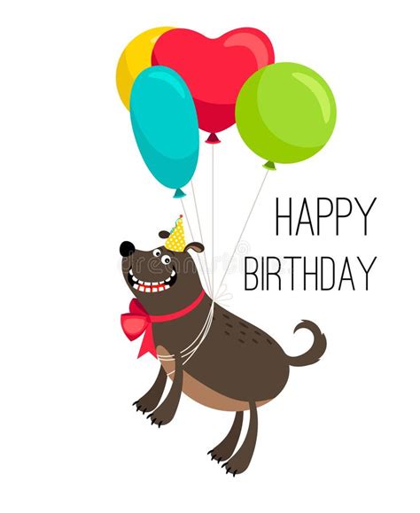 Happy Birthday Dog Card Stock Vector Illustration Of