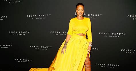 Rihanna Wears Yellow Oscar De La Renta To Fenty Beauty Launch British