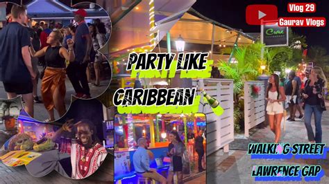 party like caribbean 🍺 barbados nightlife bajan dance walking street lawrence gap vlog