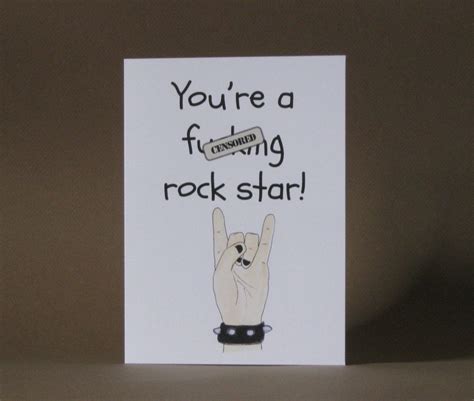 Funny Congratulations Card Youre A Rock Star Rock Star