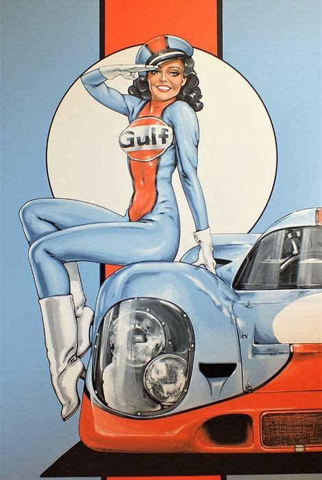 Extra Large Race Print Gulf Pin Up Girl Xxl Format Catawiki