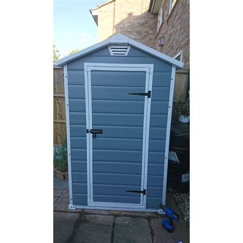 Keter Manor 4 X 3 Grey Plastic Storage Shed Grey Garden Shed On Onbuy