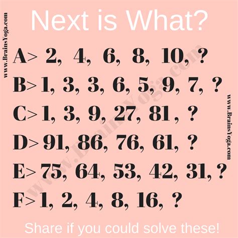 What Comes Next Brain Teasers With Answers