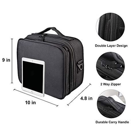 Kootek Travel Makeup Bag Double Layer Portable Train Cosmetic Case