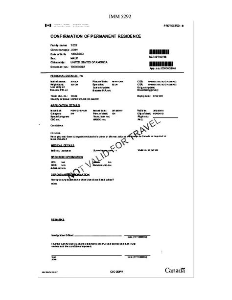 Form Imm 5292 Confirmation Of Permanent Residence Forms Docs 2023
