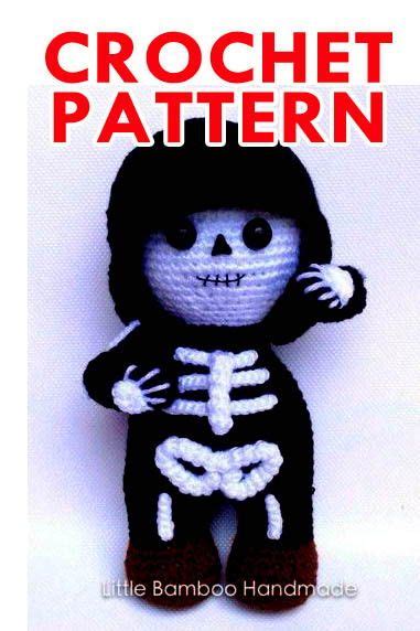 Skeleton Crochet Pattern Halloween Crochet Pattern Halloween Doll