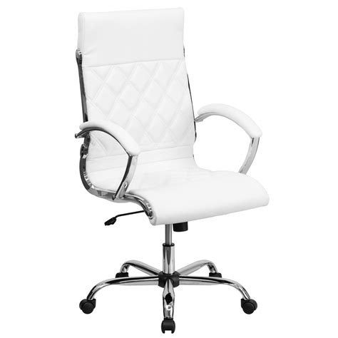 We bought the white leather, which is beautiful. Our High Back Designer Quilted White Leather Executive ...