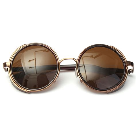 mirror lens round glasses cyber goggles steampunk sunglasses vintage retro new ebay