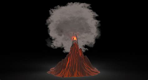 Active Volcano 3d Model 5 Max 3ds Fbx Obj Free3d