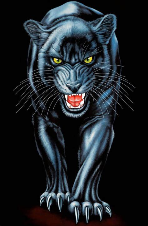Black Panther By Real Warner Black Panther Art Big Cats Art Tiger Artwork