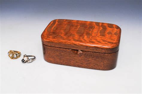 Wooden Trinket Box Of Lacewood On Mahogany Small Wood Etsy