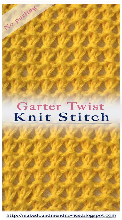 Knitting Novice The Weekly Swatch Garter Twist Knit Stitch
