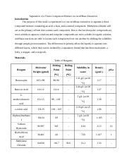 5 Pre Lab Docx Separation Of A Three Component Mixture Via Acid Base