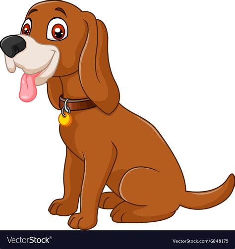 Cartoon Dog Sitting With Tongue Out Royalty Free Vector