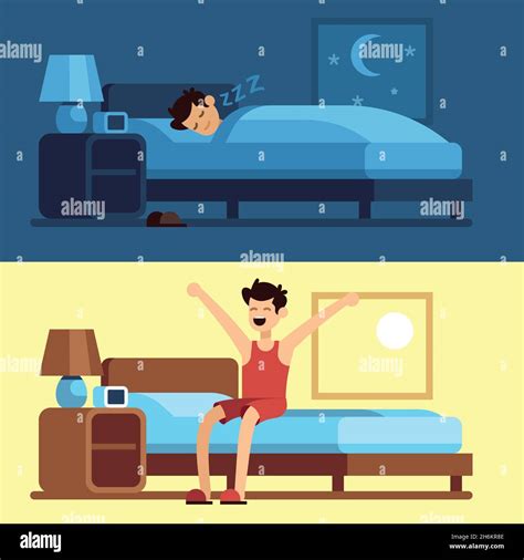 Getting Out Of Bed Stock Vector Images Alamy