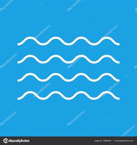 Waves Outline Icon Modern Minimal Flat Design Style Wave Thin Line