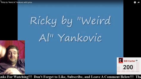Reaction Weird Al Yankovic Ricky Weird Al Yankovic 1983 Youtube