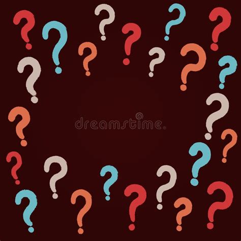 Hand Drawn Colorful Question Marks Background Frame For Text Stock