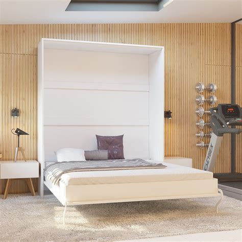 All our murphy beds are queen size and include a folding memory foam mattress, custom made to fit our beds perfectly and maximize comfort. Cabinet Fold-Out Bed 160 x 200 cm Vertical White High ...