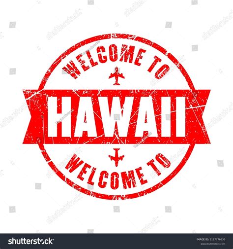 Welcome Hawaii Red Stamp Isolated Background Stock Vector Royalty Free