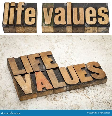 Life Values In Wood Type Stock Image Image Of Grain 33054753