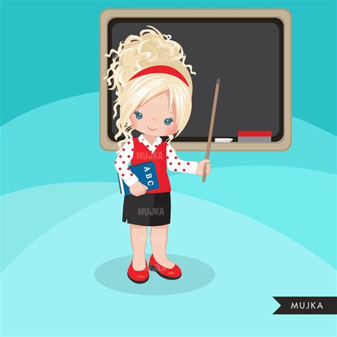 Cute Girl Teacher Clipart School Graphics Mujka Cliparts