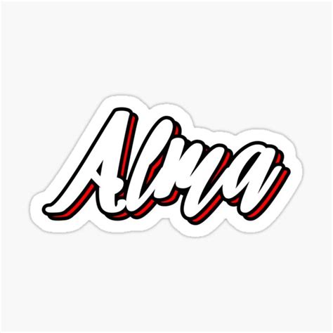 Alma First Name Hand Lettering Design Sticker For Sale By Sulies Redbubble
