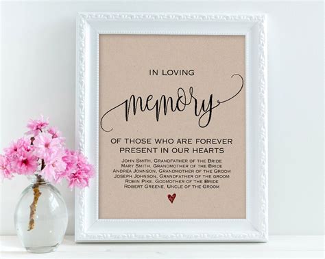 In Loving Memory Wedding Signs Personalized Sign Memory Sign