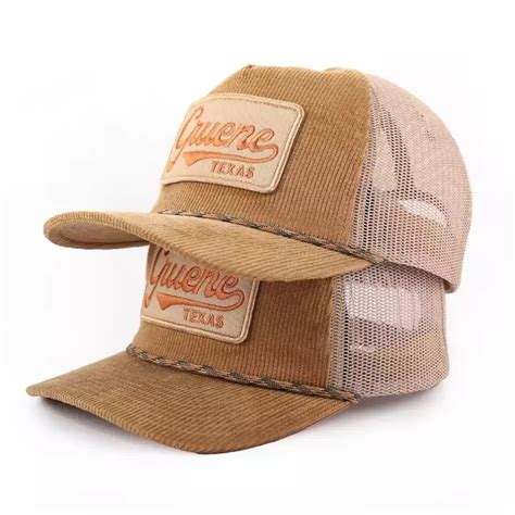 Custom Colors Embroidery Patch Corduroy Trucker Hats 5 Panel Mesh Caps